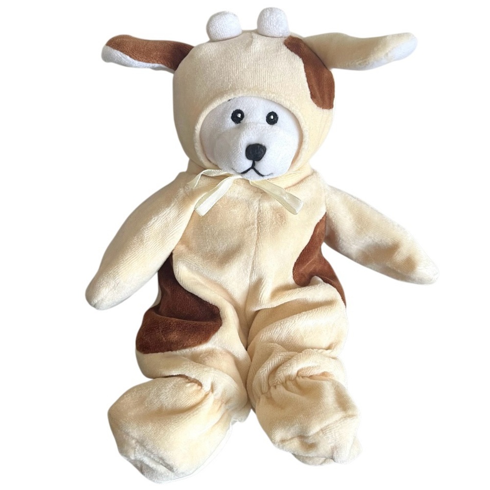 Baby Ganz Teddy Bear Cow Costume Plush Stuffed Animal 10in RARE